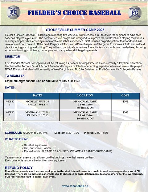 2025 Stouffville Summer Camp Flyer