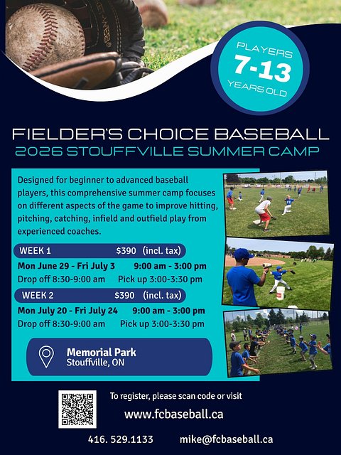 FC Baseball Stouffville Summer Camp 2026